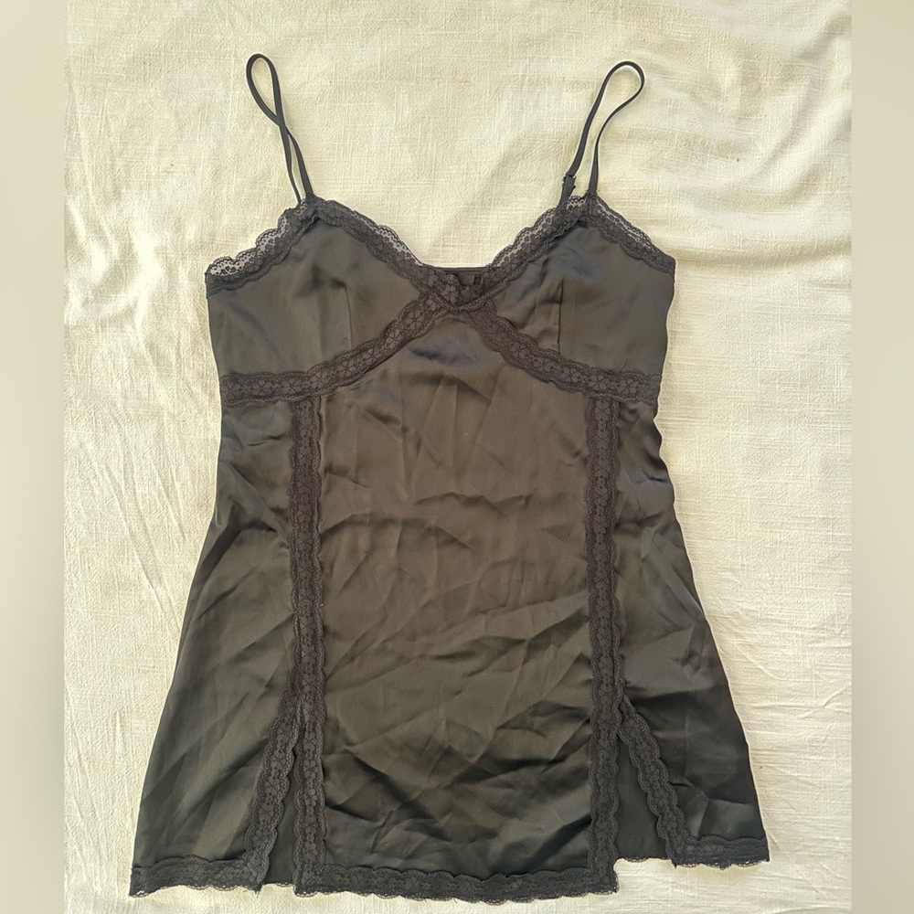 Elegant Black Lace Slip Dress forever 21